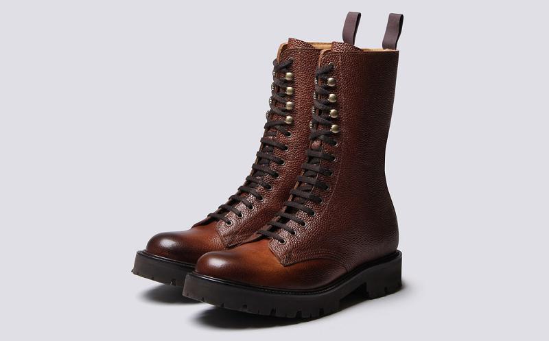 Grenson The 14 Eye Mens Boots - Brown Rusticalf CN1643